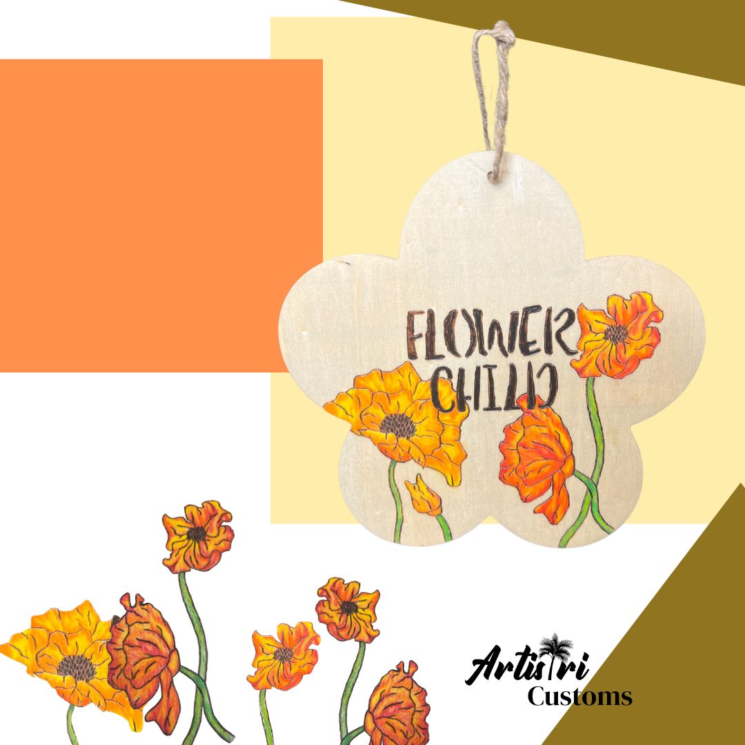 Flower Child Handcrafted Wood Sign
