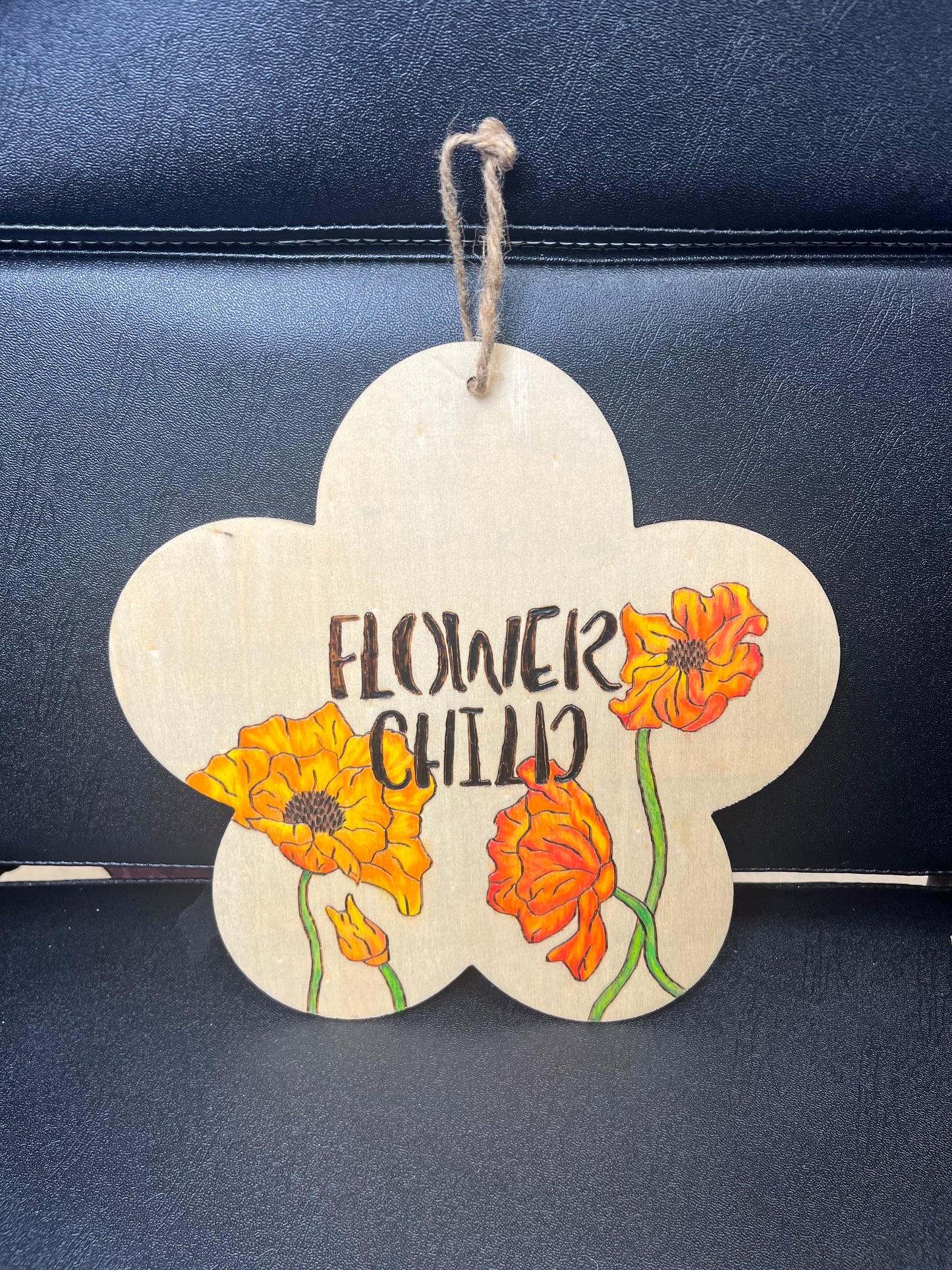 Flower Child Handcrafted Wood Sign
