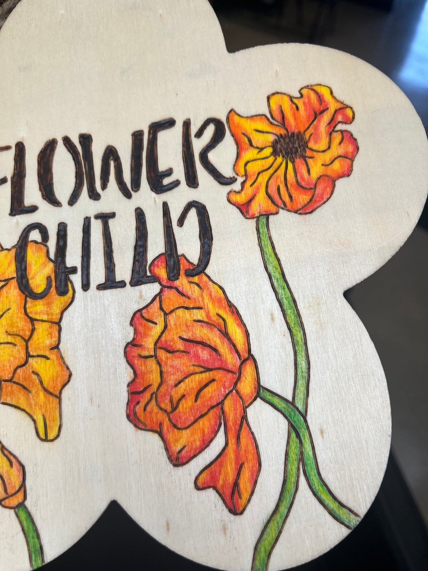 Flower Child Handcrafted Wood Sign
