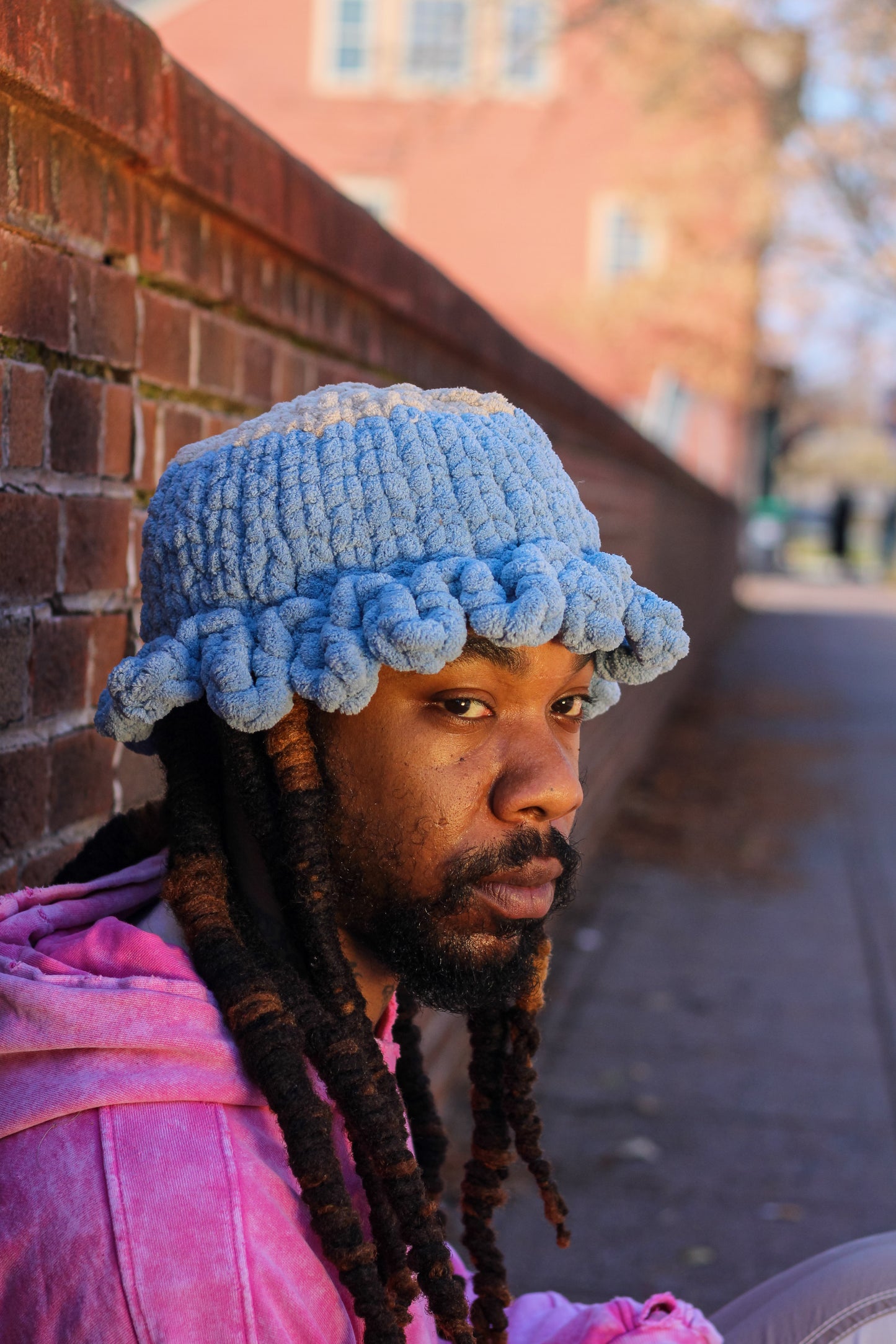 The "Ice Cap" ruffle bucket beanie: A hand crocheted original