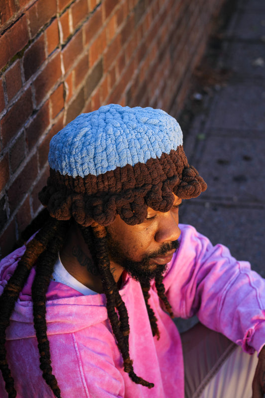 The "Cocoa Clouds" ruffle bucket beanie: A Handmade original
