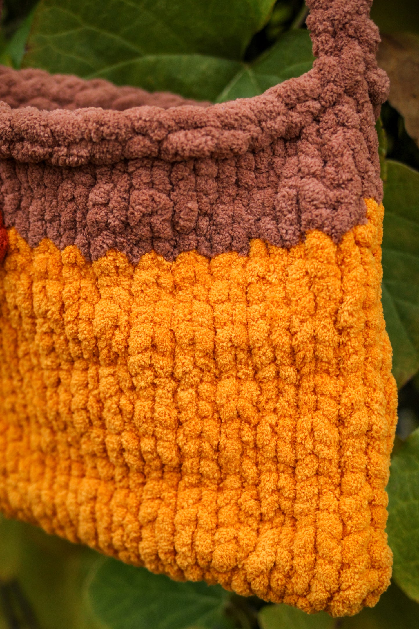 Handmade Chunky Crochet Shoulder Bag | Harvest Flower Tote