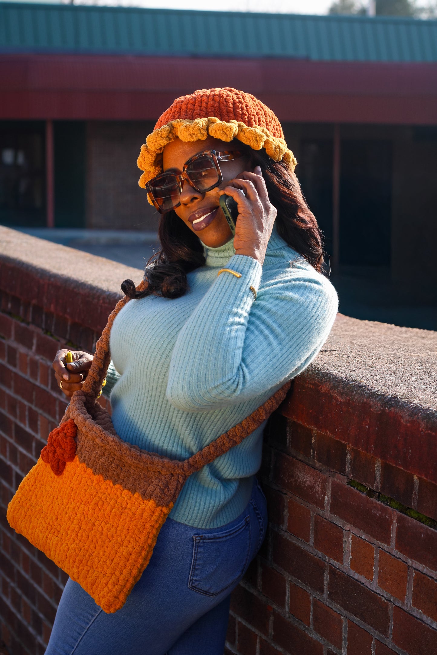 The "Harvest glow" ruffle bucket beanie: A hand crocheted original