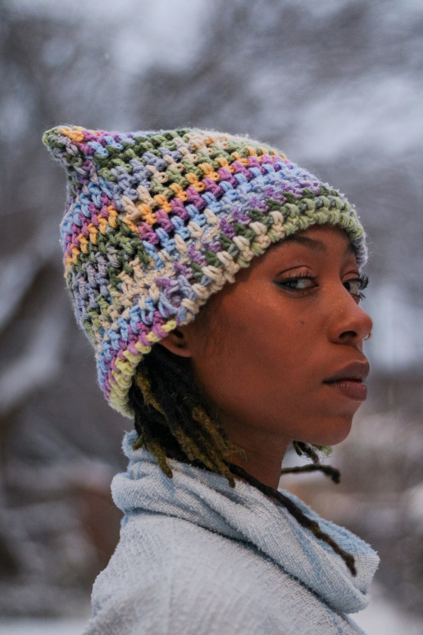 Handmade Rainbow Kitty Hat | Unique Crochet Beanie