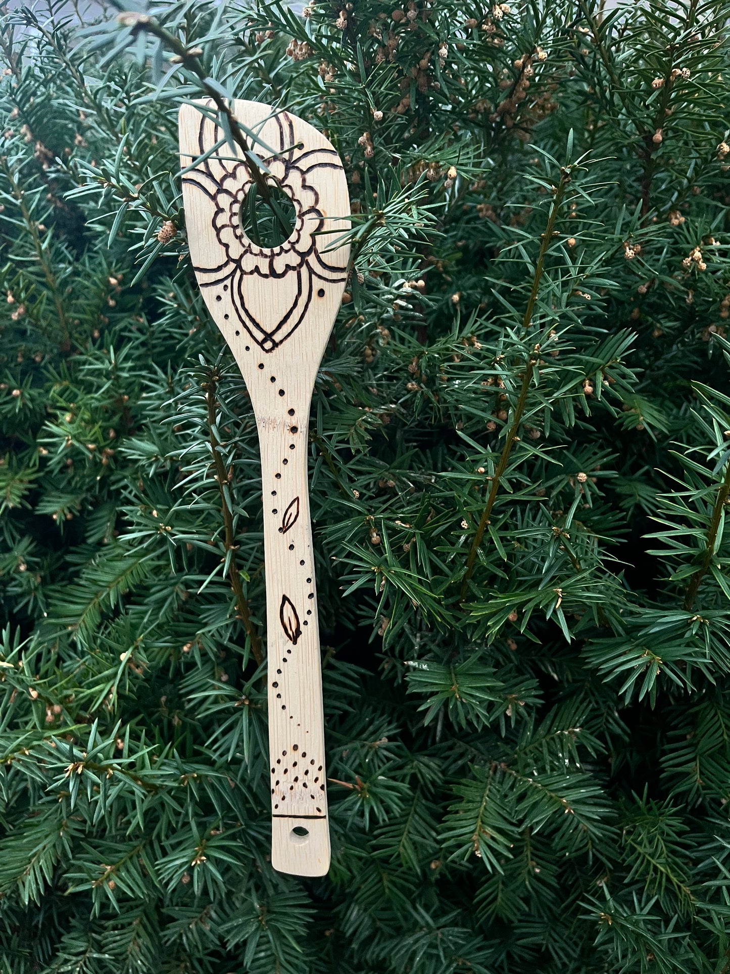 Wood Burned Wooden Spoon