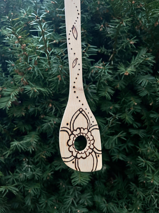 Wood Burned Wooden Spoon